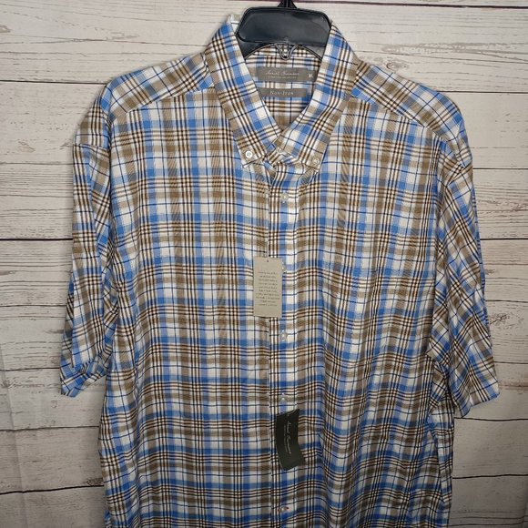DANIEL CREMIEUX SIGNATURE COLLECTION NON-IRON MEN'S SZ XL S/S SHIRT